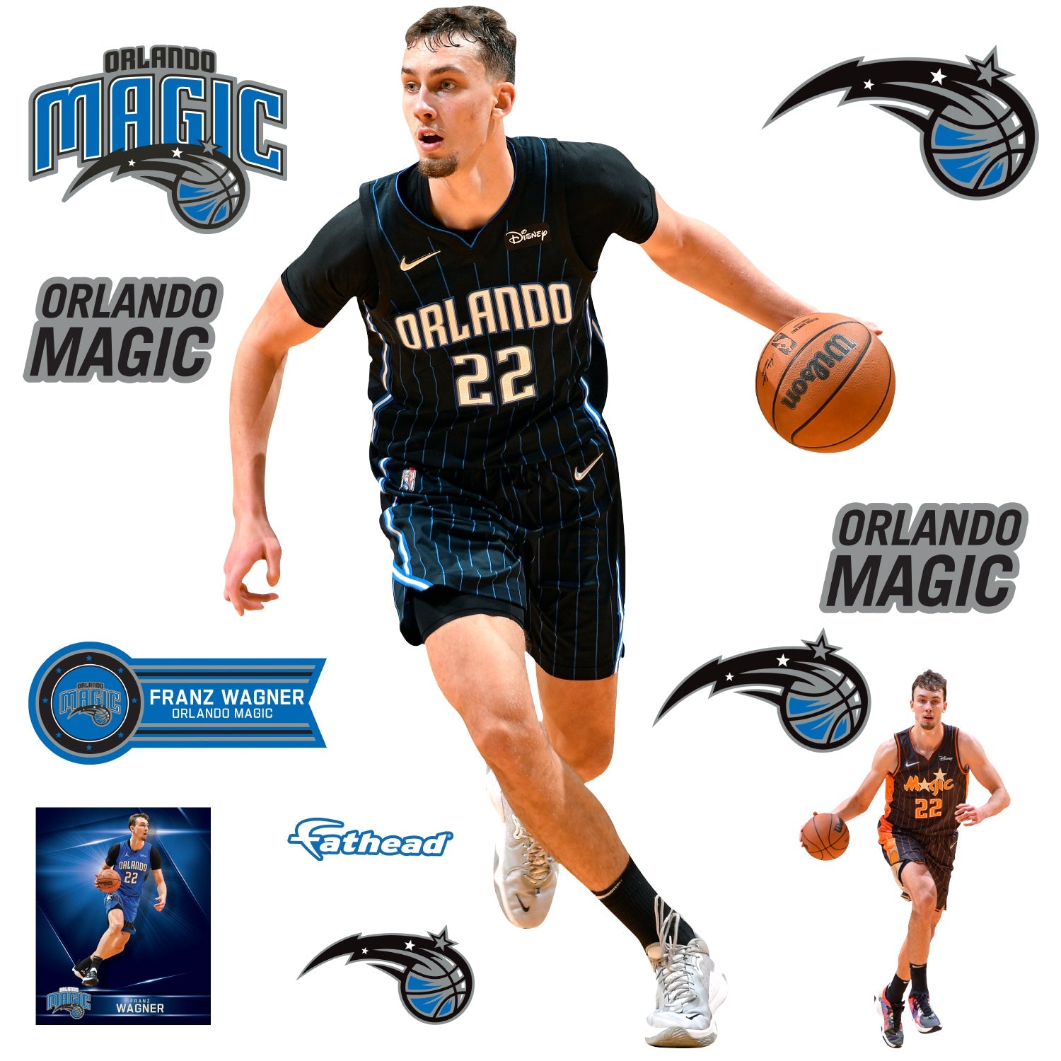 Franz Wagner - RealBig Collection - Official NBA - Orlando Magic - Reusable Vinyl Wall Decals
