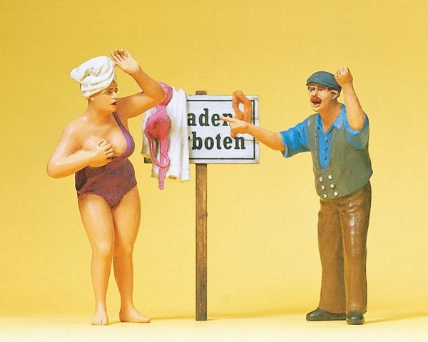 Preiser 45128 G Scale Pedestrians -- No Swimming