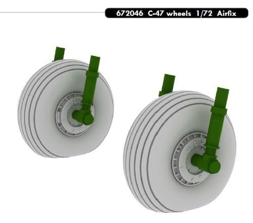 Eduard 672046 1/72 Aircraft- C47 Wheels for ARX (Resin)