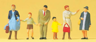 Preiser 14069 HO Scale Pedestrians -- Passers-By Wearing Coats pkg(6)