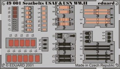 Eduard 49001 1/48 Aircraft- USAF & USN WWII Seatbelts (Painted)