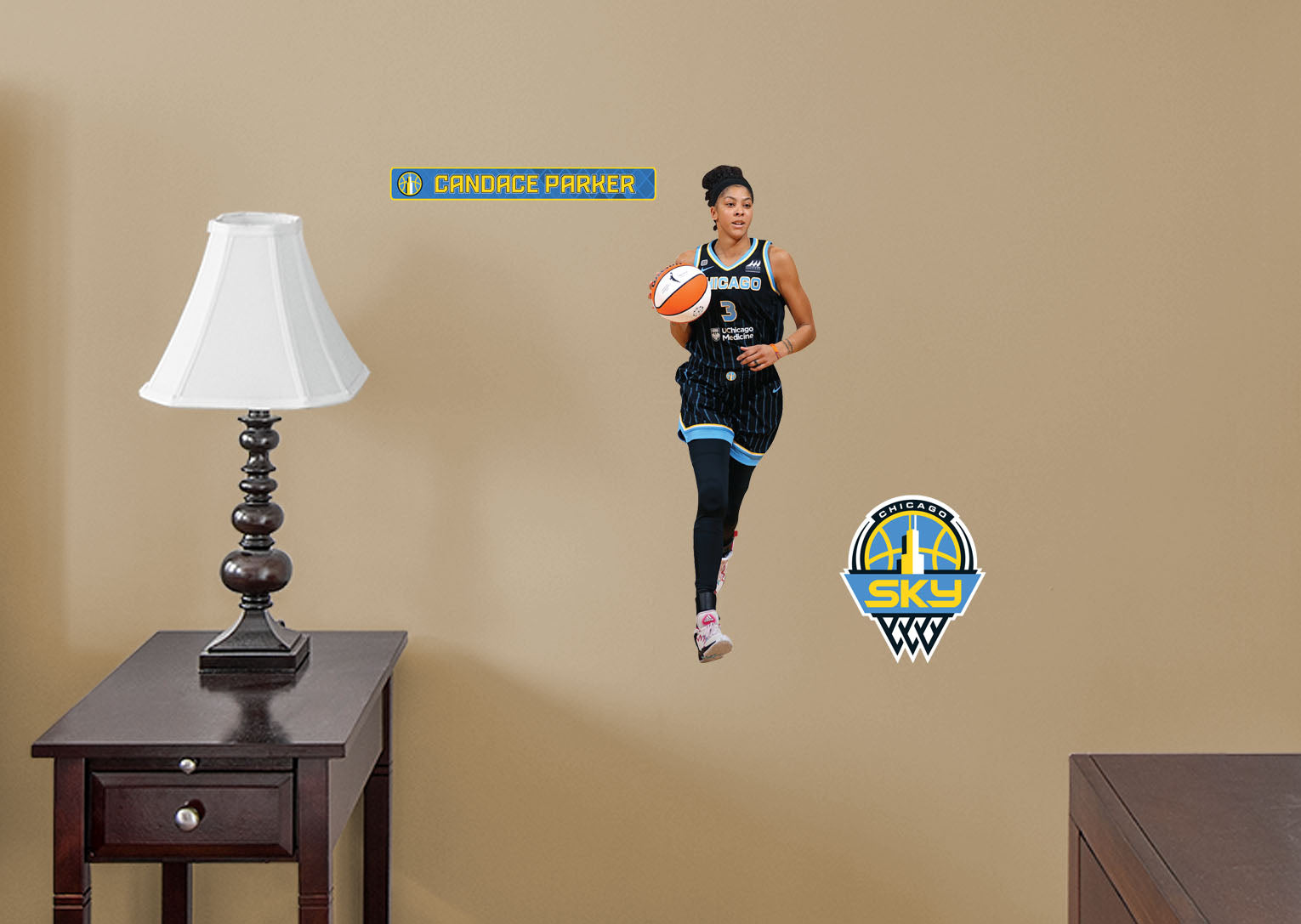 Candace Parker - RealBig Collection - Official WNBA - Chicago Sky - Reusable Vinyl Wall Decals
