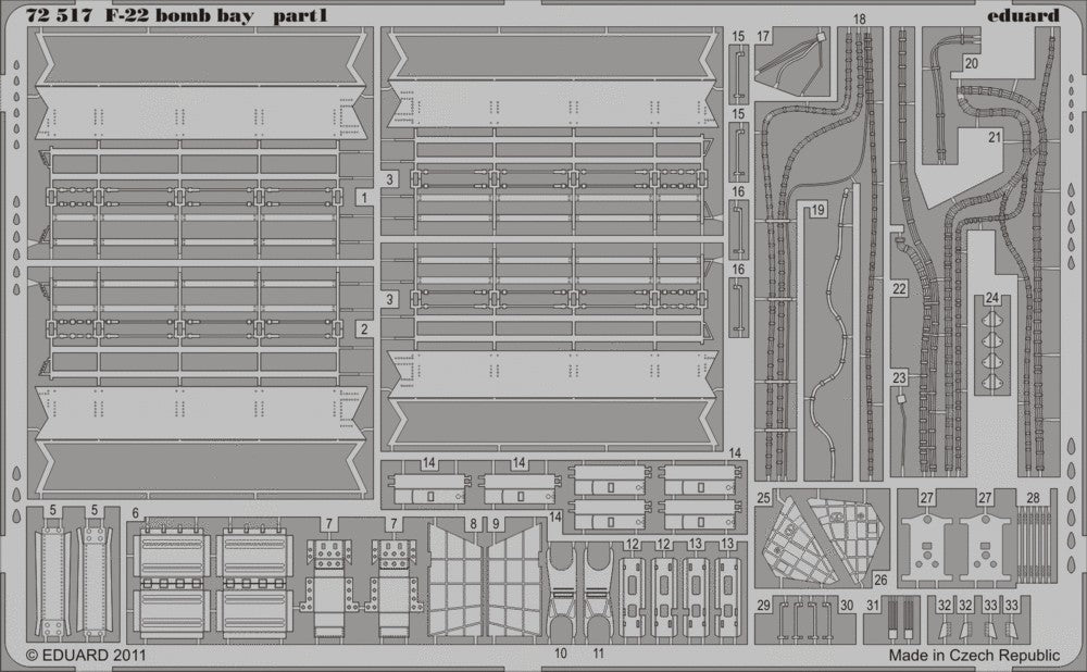Eduard 72517 1/72 Aircraft- F22 Bomb Bay for FJM
