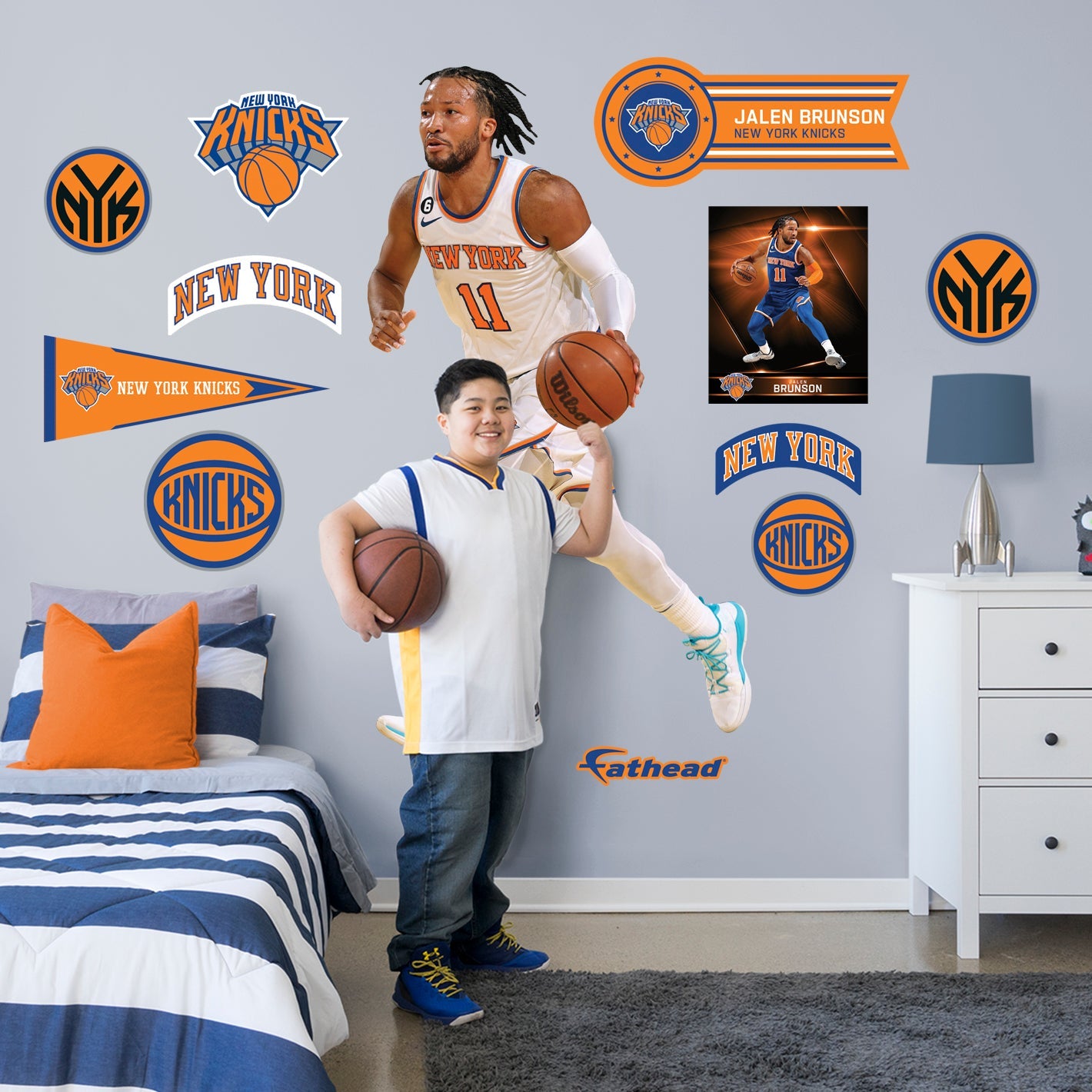 Jalen Brunson - RealBig Collection - Official NBA - New York Knicks - Reusable Vinyl Wall Decals #1