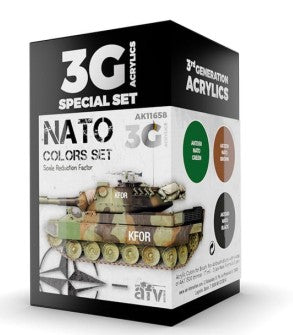 AK Interactive 11658 AFV Series: NATO 3G Acrylic Paint Set (3 Colors) 17ml Bottl