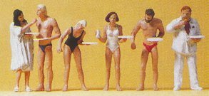 Preiser 10424 HO Scale Recreation & Sports -- Sunbathers Eating pkg(6)