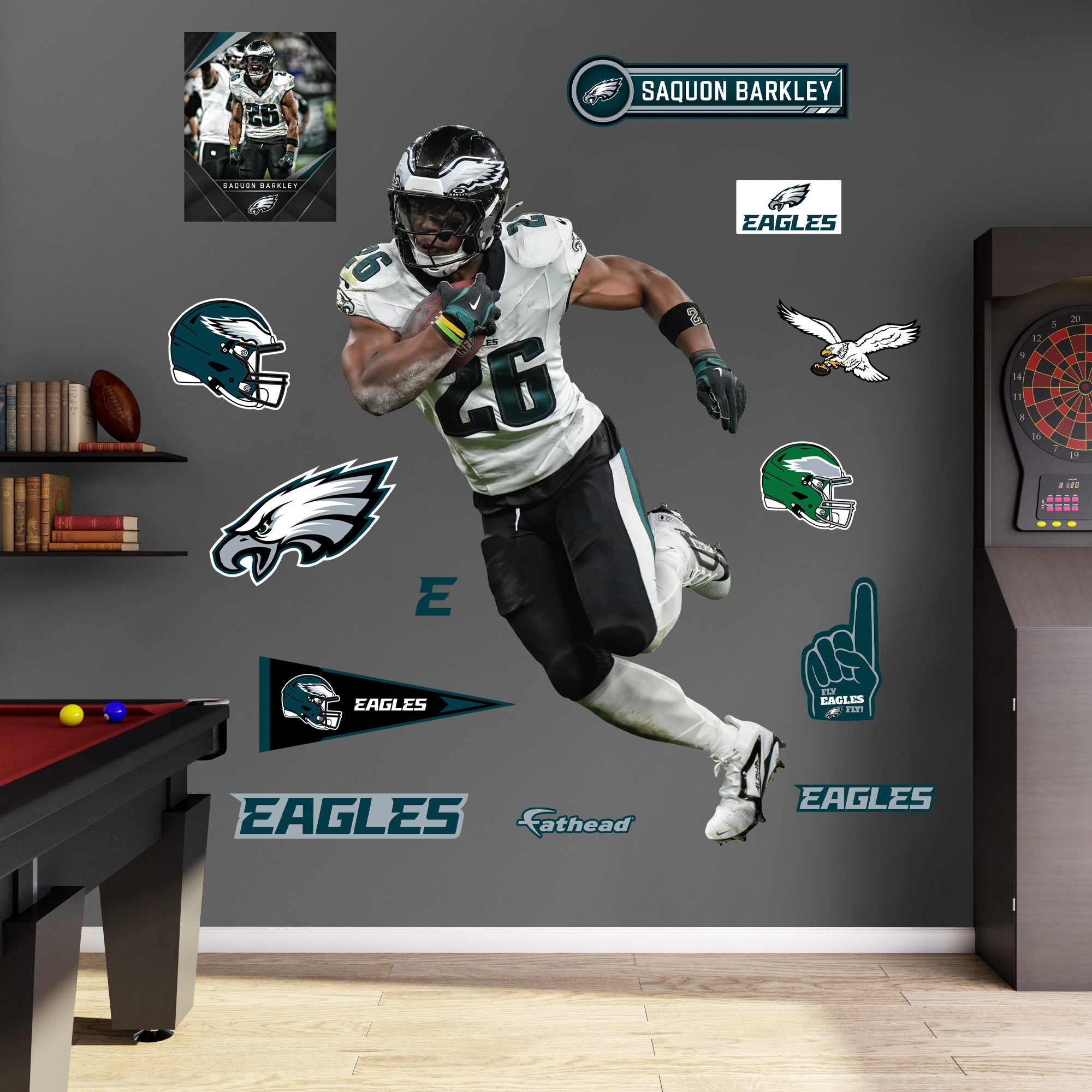 Saquon Barkley - RealBig Collection - Official NFL - Philadelphia Eagles - Reusable Vinyl Wall Decals