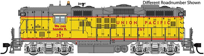 Walthers Proto 49712 HO Scale EMD GP9 Phase II High Short Hood - Standard DC -- Union Pacific(R) #292 (Armour Yellow, gray, red)