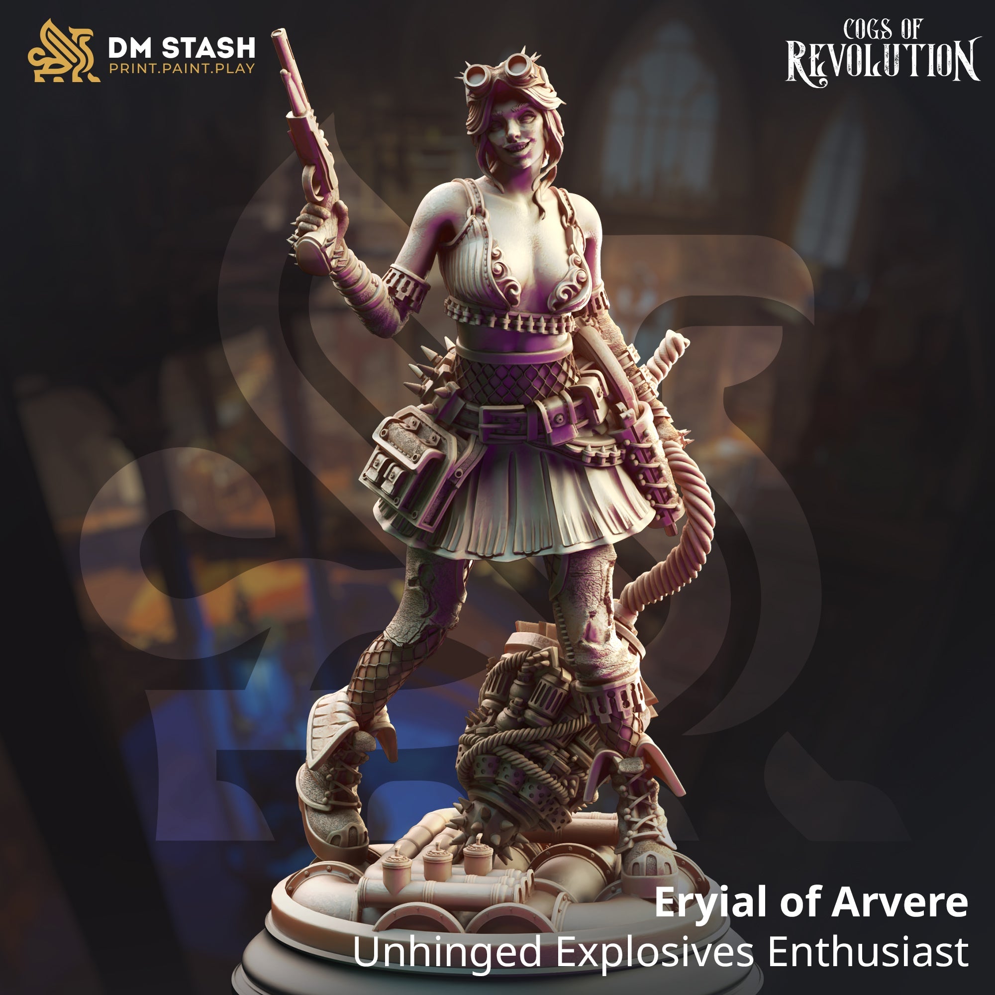Eryial of Arvere, Unhinged Explosives Enthusiast (Female Human Demolitionist)