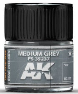 AK Interactive RC237 Real Colors: Medium Grey FS35237 Acrylic Lacquer Paint 10ml Bottle