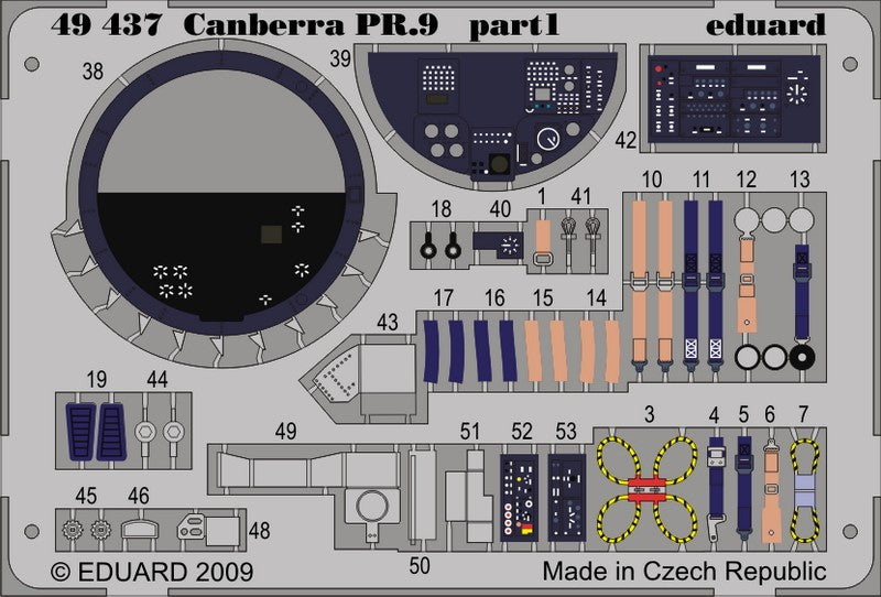 Eduard 49437 1/48 Aircraft- Canberra PR9 for ARX (Painted Self Adhesive)