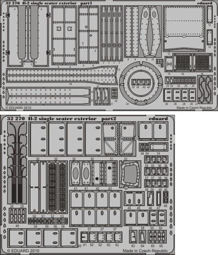 Eduard 32270 1/32 Aircraft- IL2 Single Seater Ski Exterior for HBO