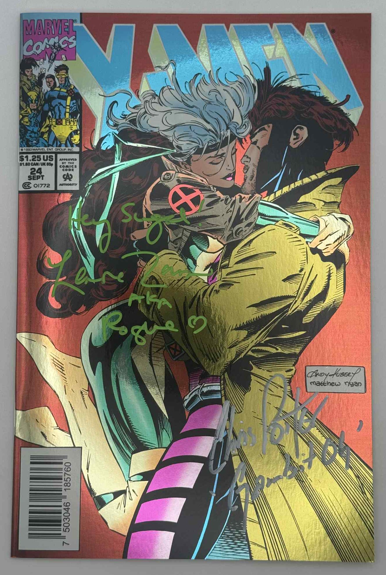 [Signed by Chris Potter | Lenore Zann] [Foil] X-Men #24 Unknown Comics Exclusive Mexico Facsimile Edition Andy Kubert Var [IN STOCK]