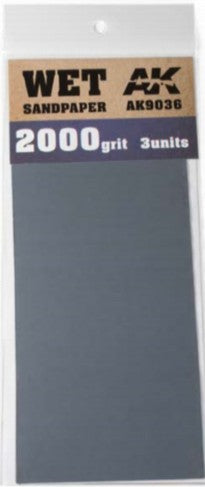 AK Interactive 9036 Wet Sandpaper Sheets 2000 Grit (3)