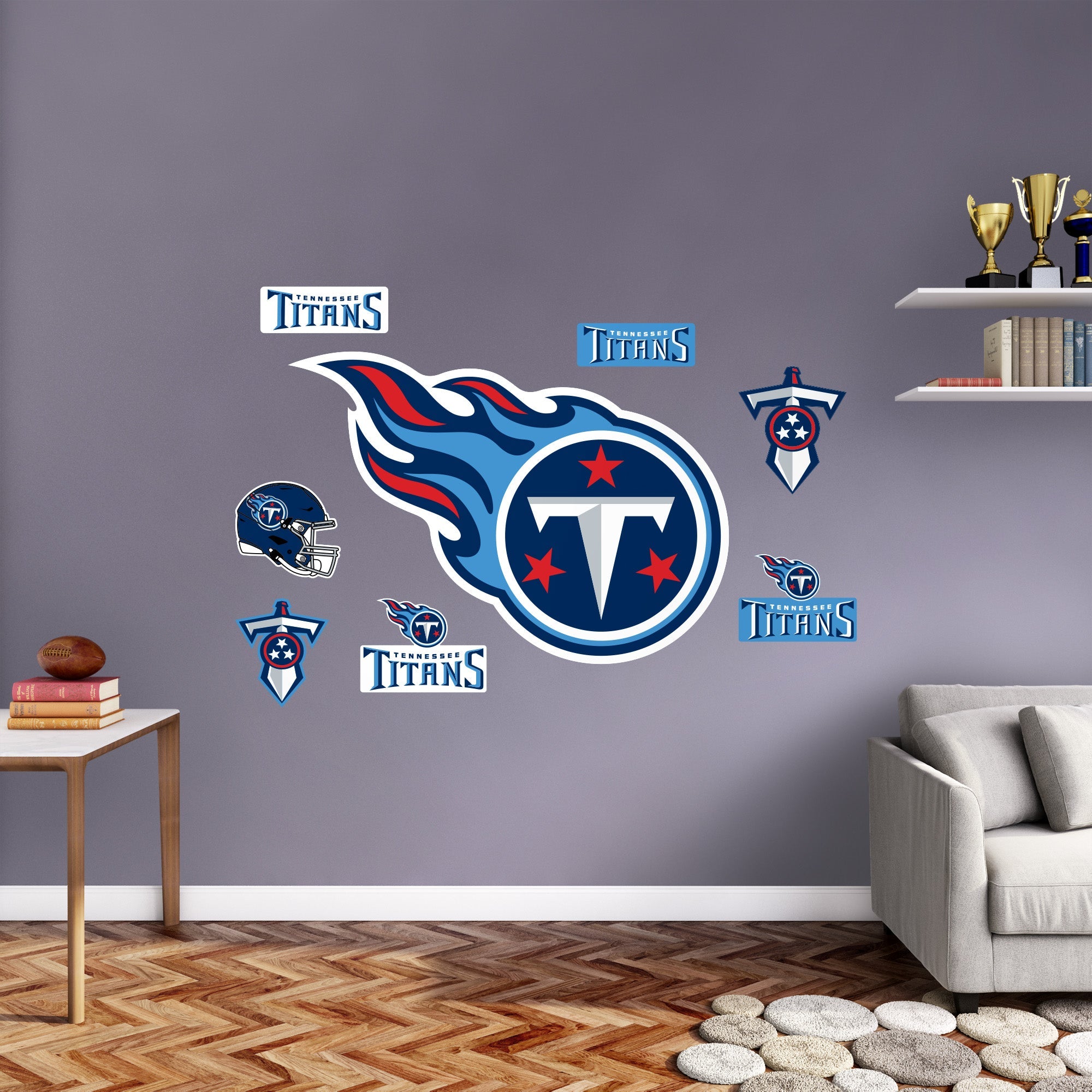 Tennessee Titans - RealBig Logo Collection - Official NFL - Reusable Vinyl Wall Decals