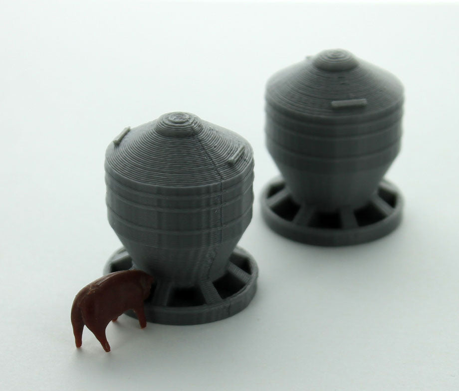 3D To Scale 64-332-GY 1/64 Scale Hog Feeder - Grey 2 Pack