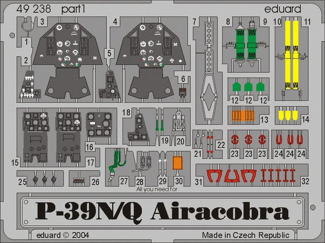 Eduard 49238 1/48 Aircraft- P39N/Q for EDU (Painted)