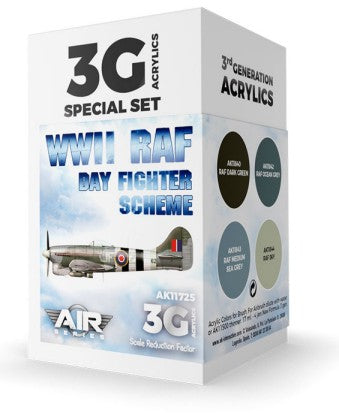 AK Interactive 11725 Air Series: WWII RAF Day Fighter Scheme 3G Acrylic Paint Se