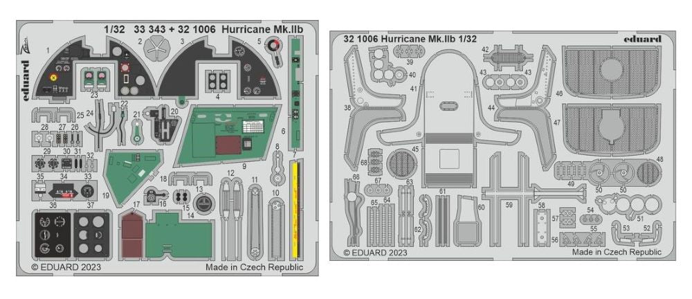 Eduard 321006 1/32 Aircraft- Hurricane Mk IIb Part 1 & 2 for RVL (Painted)
