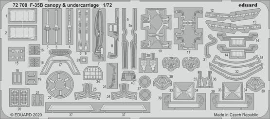 Eduard 72700 1/72 Aircraft- F35 Canopy & Undercarriage for ITA