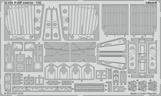 Eduard 32434 1/32 Aircraft- P40F Exterior for TSM