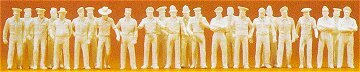 Preiser 16345 HO Scale Unpainted Figure Set -- Uniformed People Combination Kit