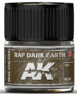 AK Interactive RC287 Real Colors: RAF Dark Earth Acrylic Lacquer Paint 10ml Bottle