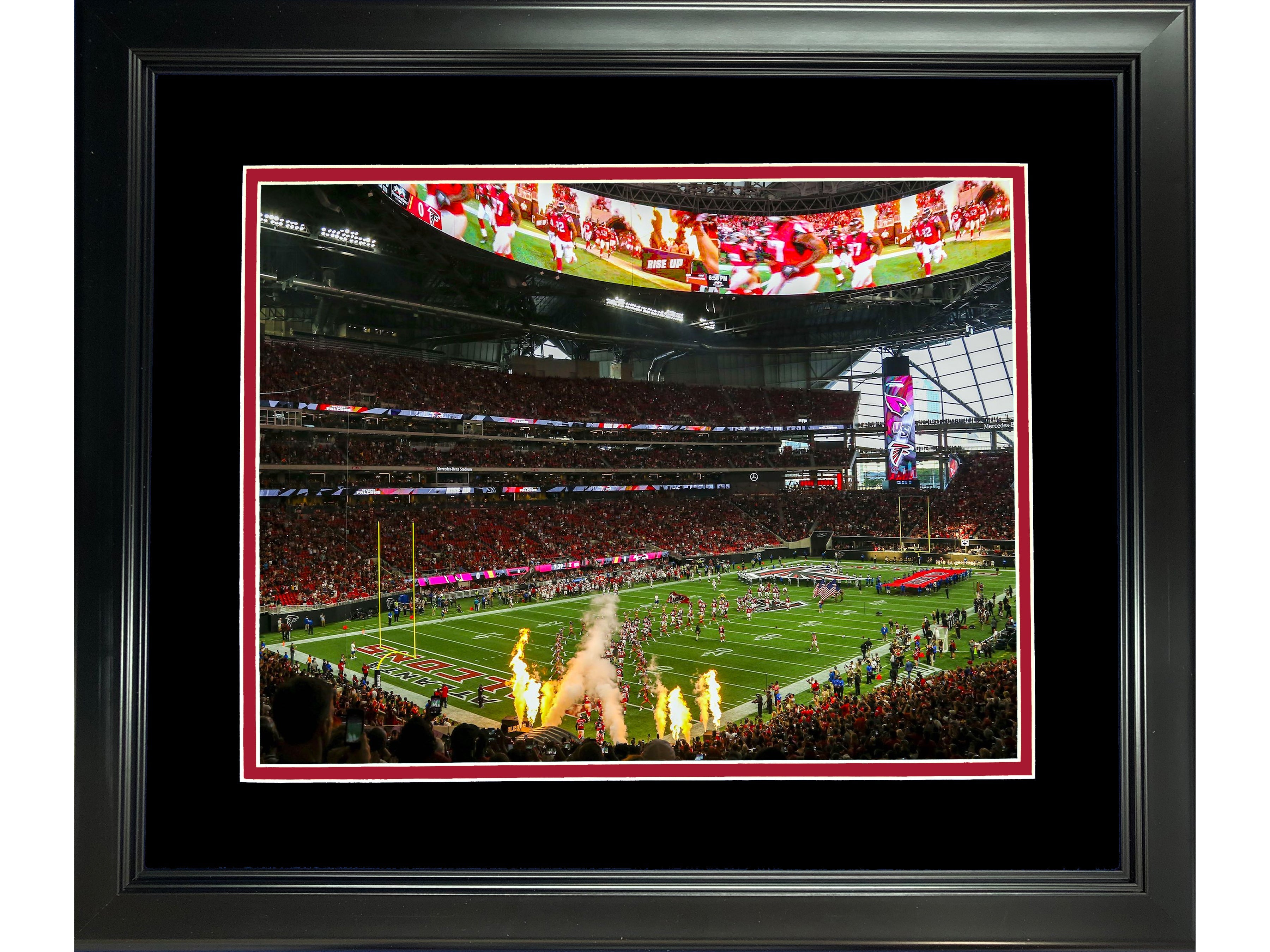 Framed Mercedes-Benz Stadium Atlanta Falcons 11"x14" Football Photo Professionally Matted