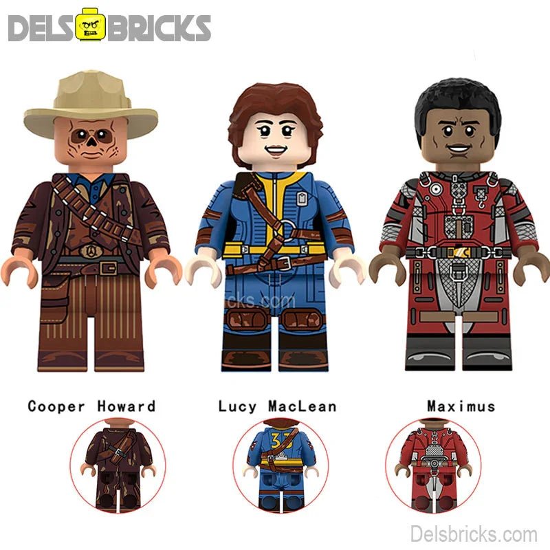 Fallout Lucy, Cooper, Maximus set of 3 Lego Minifigures Custom Toys
