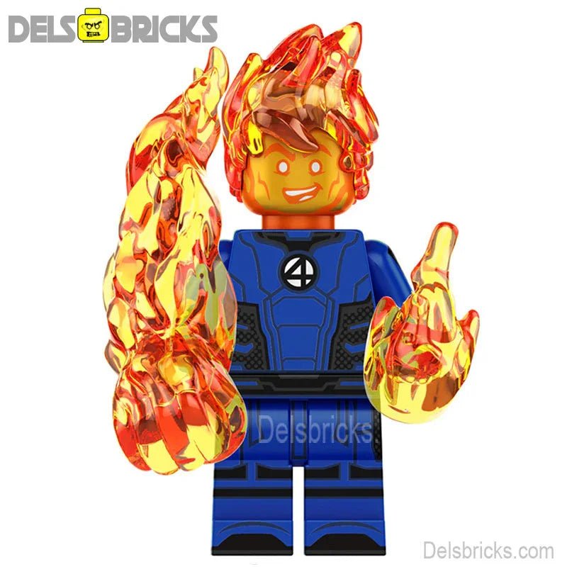 Fantastic Four Johnny Storm Human Torch Lego Minifigures Custom Toys 2