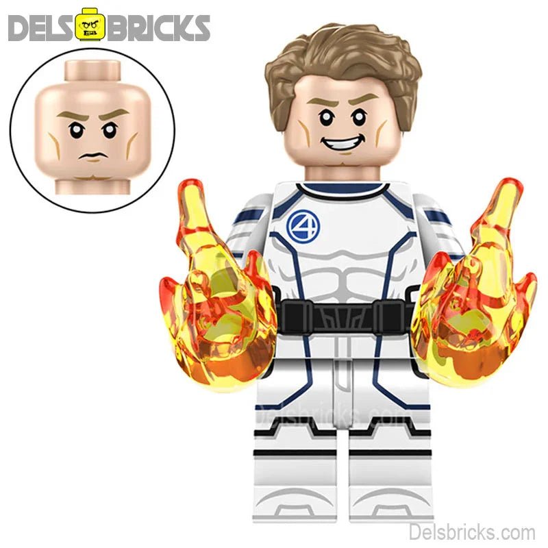 Fantastic Four Johnny Storm Human Torch Lego Minifigures Custom Toys 3