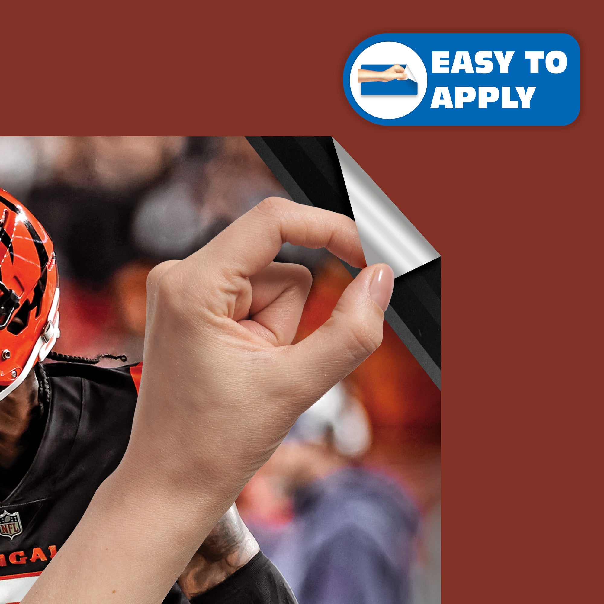 Tee Higgins - RealBig Catch Collection - Official NFL - Cincinnati Bengals - Reusable Vinyl Wall Decals