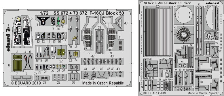Eduard 73672 1/72 Aircraft- F16CJ Block 50 for TAM (Painted)