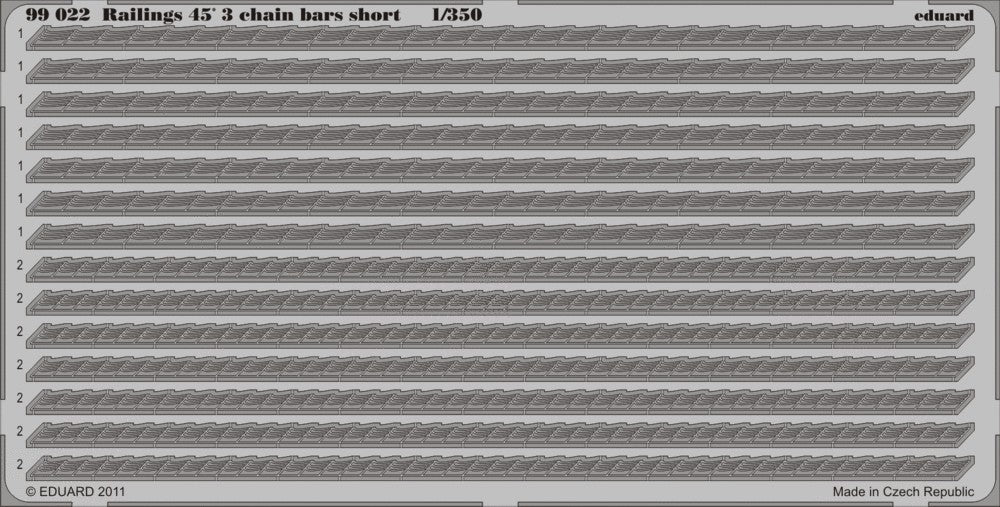 Eduard 99022 1/350 Ship- Railings 45' 3 Chain Bars Short