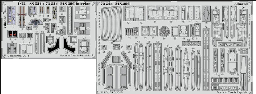 Eduard 73524 1/72 Aircraft- JAS39C for RVL (Painted Self Adhesive)
