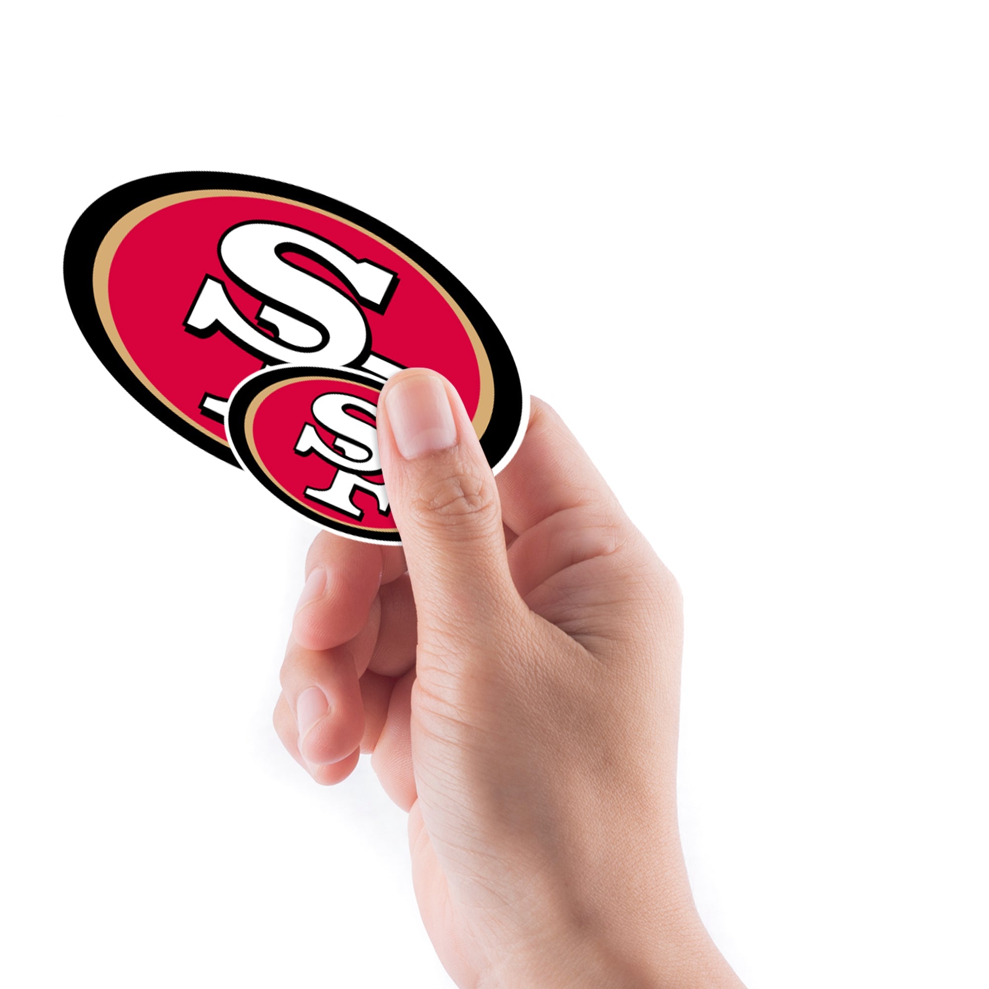 San Francisco 49ers - 5 Logo Minis (Mixed Sizes) - Official NFL - Reusable Vinyl Decals