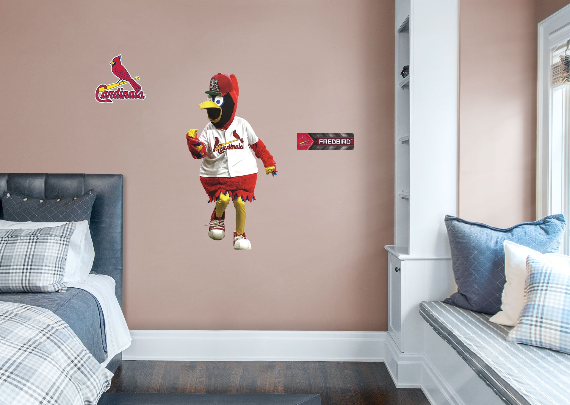 Fredbird Mascot - RealBig Collection - Official MLB - St. Louis Cardinals - Reusable Vinyl Wall Decals
