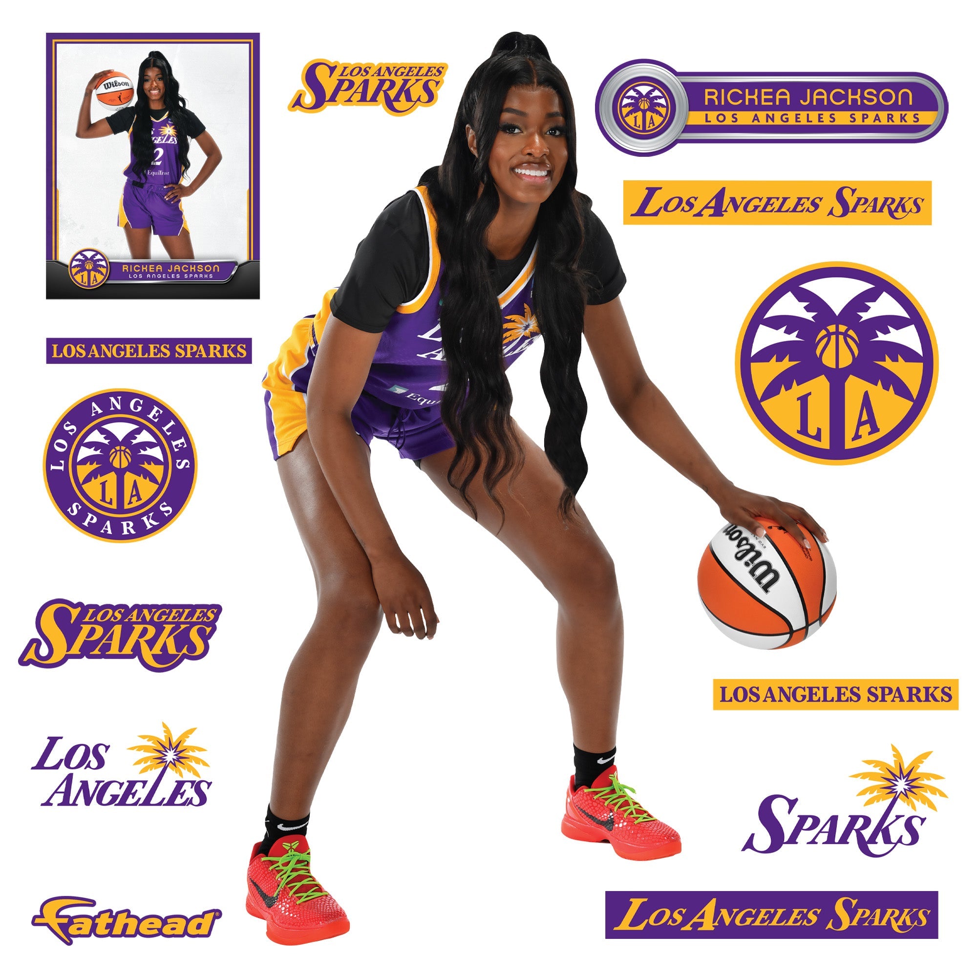 Rickea Jackson - RealBig Collection - Official WNBA - Los Angeles Sparks - Reusable Vinyl Wall Decals