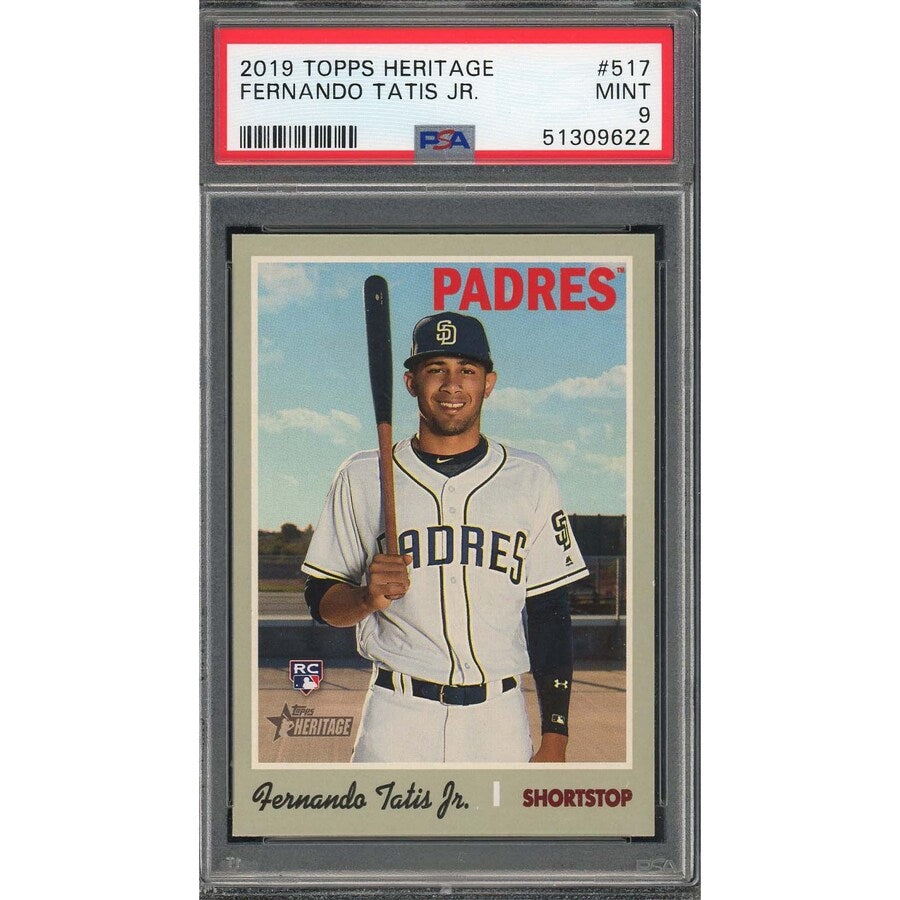 Graded 2019 Topps Heritage Fernando Tatis Jr. #517 Rookie RC Baseball Card PSA 9 Mint