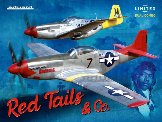 Eduard 11159 1/48 Red Tails: WWII P51D Mustang USAF Fighter Dual Combo (Ltd Edit