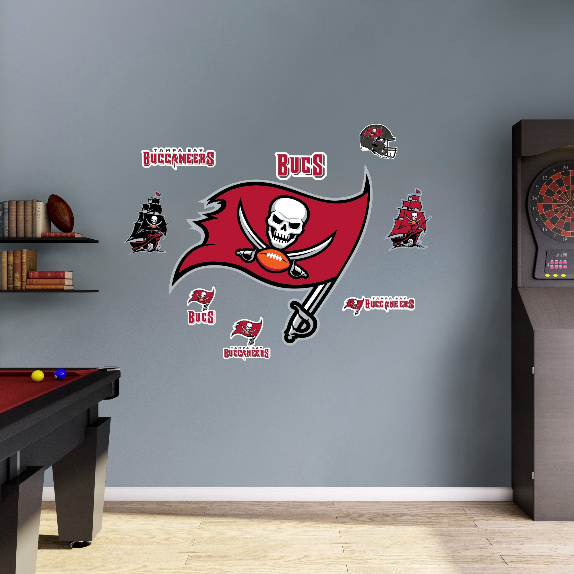 Tampa Bay Buccaneers - RealBig Logo Collection - Official NFL - Reusable Vinyl Wall Decals