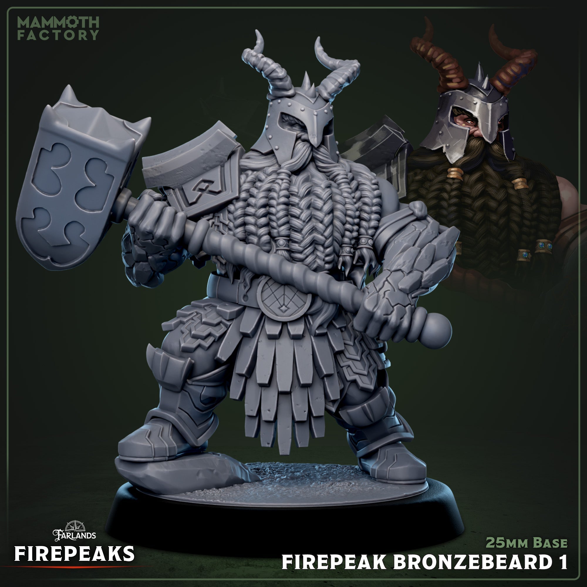 Firepeak Bronzebeard: Sculpt 1 (Male Stone Dwarf Barbarian)