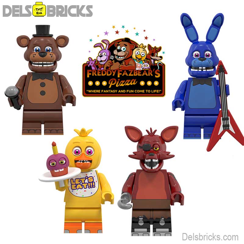 Five Nights At Freddys set of 4 Lego Minifigures custom toys 3