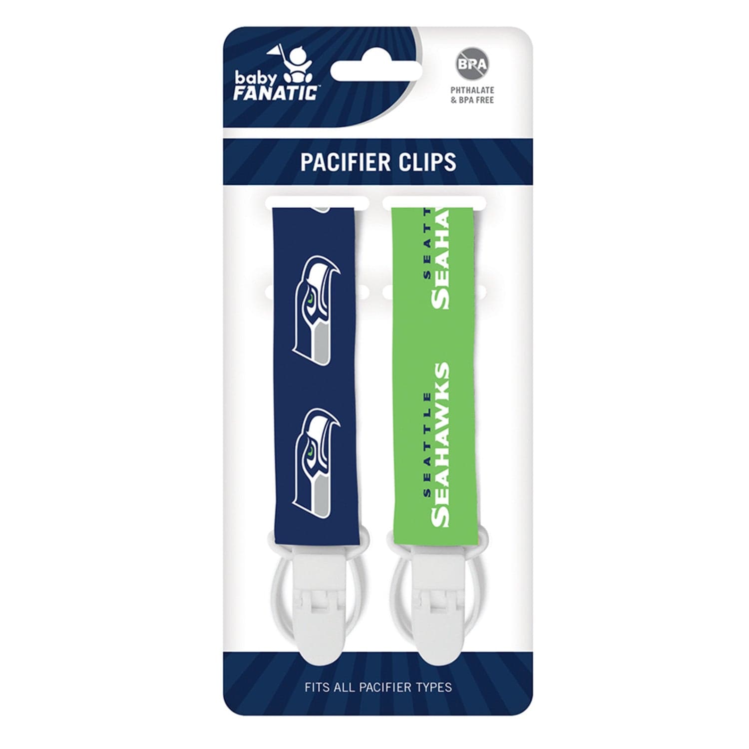 Seattle Seahawks - Pacifier Clip 2-Pack