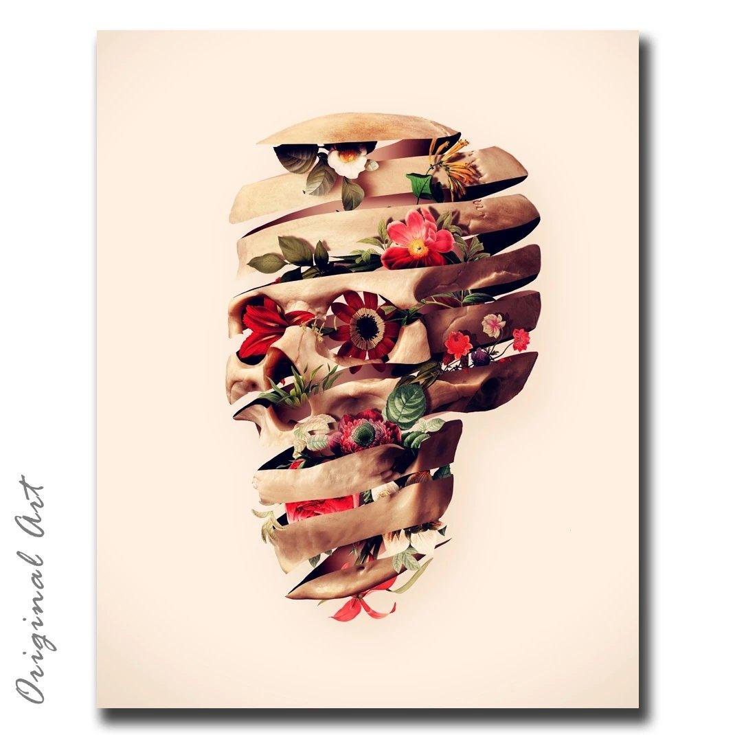 Flowers Skull Art
