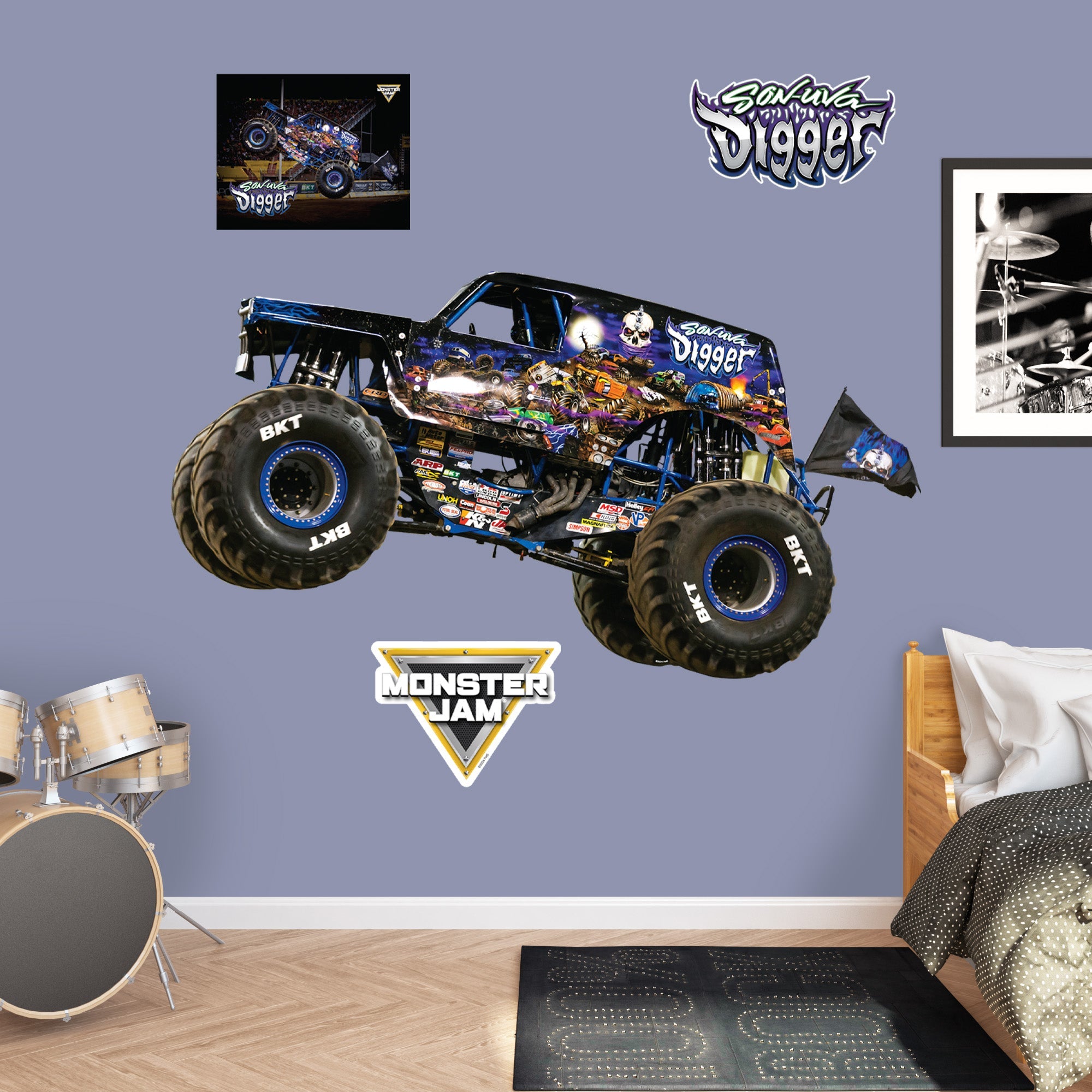 Son-uva Digger - RealBig Collection - Official Monster Jam - Reusable Vinyl Wall Decals #2
