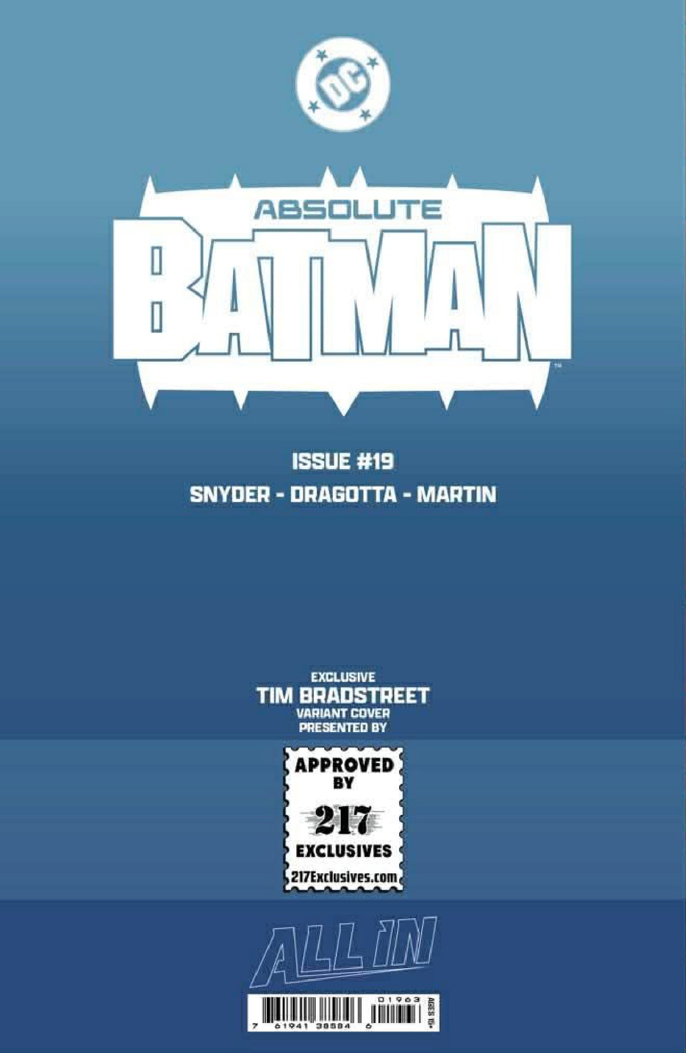 [FOIL] ABSOLUTE BATMAN #19 TIM BRADSTREET EXCLUSIVE VIRGIN VAR (04/08/2026) (04/15/2026)