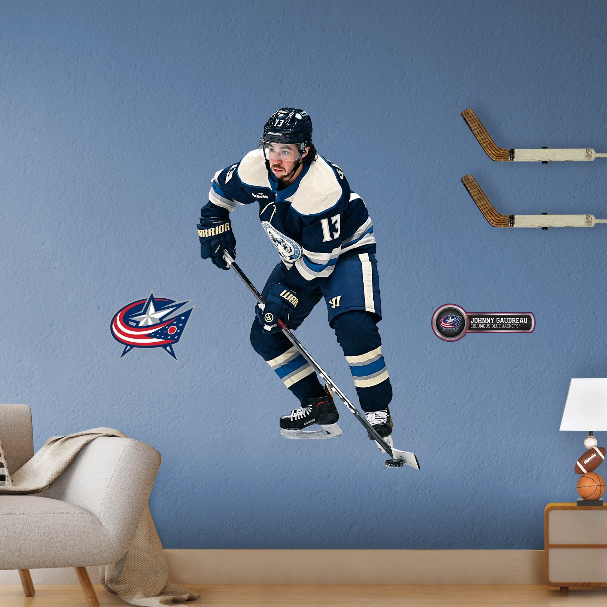Johnny Gaudreau - RealBig Collection - Official NHL - Columbus Blue Jackets - Reusable Vinyl Wall Decals #1