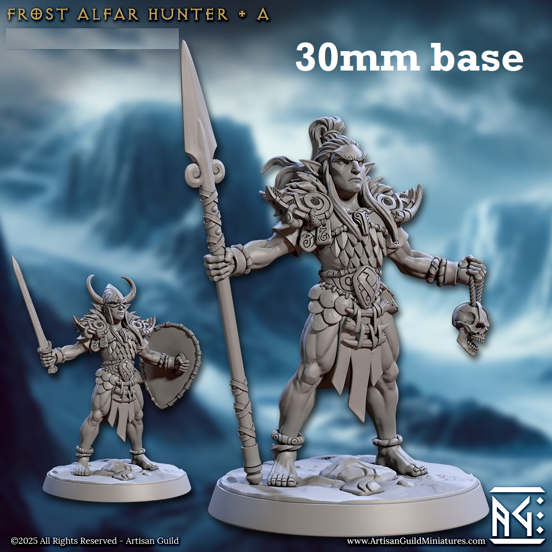 Frost Alfar Hunter: Sculpt A (Male Elf Barbarian)
