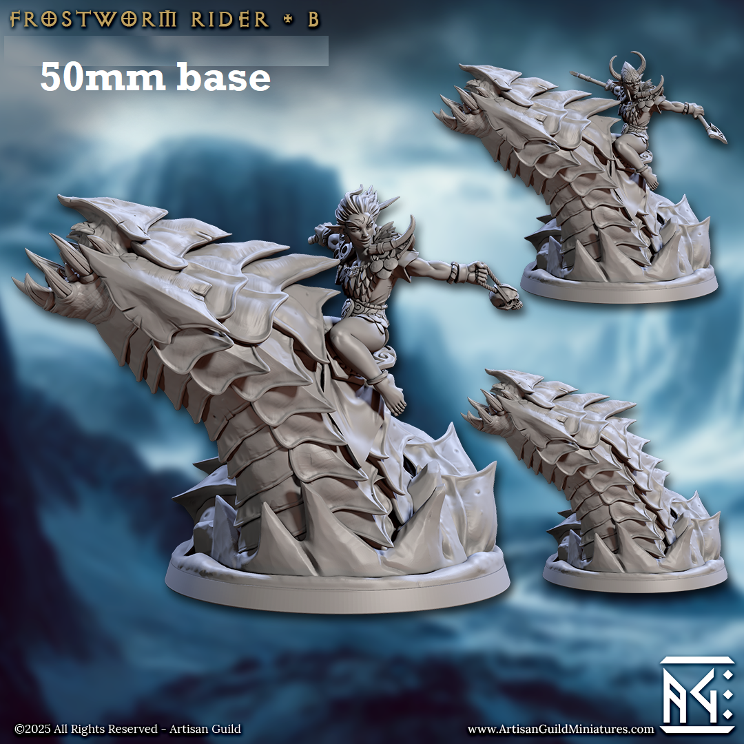 Frostworm Rider: Sculpt B (Female Elf Rogue Cavalry Unit)